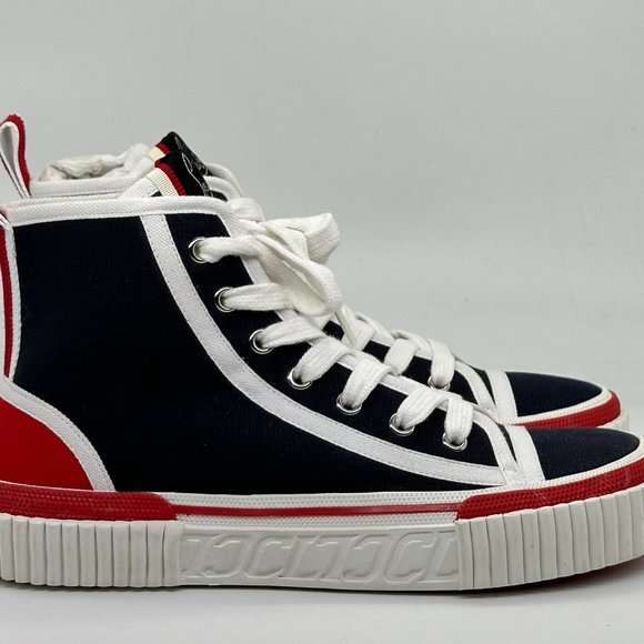 Christian Louboutin PEDRO DONNA FLAT High Hi Top Canvas Sneakers Shoes - Picture 7 of 13